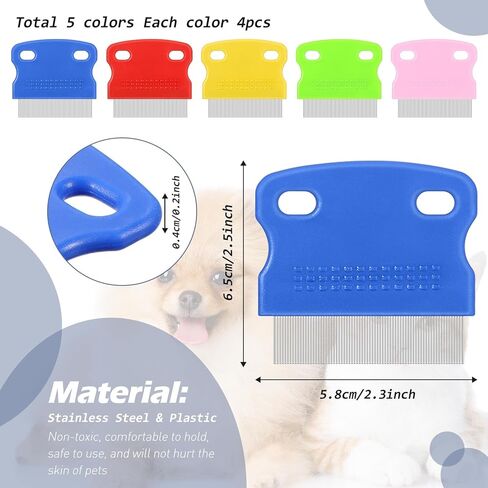 10 Pieces Tear Stain Remover Comb Dog Flea Comb Pet Grooming Comb Stainless Steel Teeth with Plastic Handle for Medium and Small Dogs Cats Removing Flea Dandruff Flakes and Stain in Kuwait