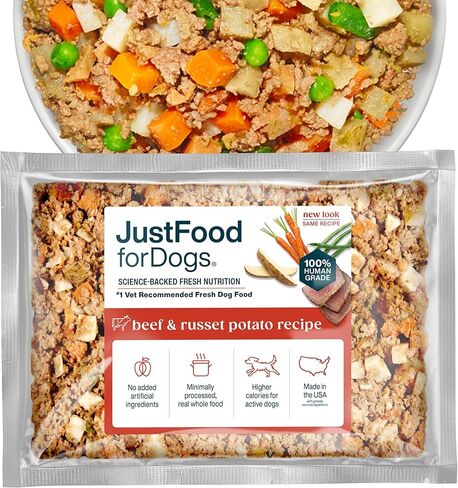 طعام الكلاب الطازج المجمد من JustFoodForDogs، وجبة كاملة أو طعام للكلاب، معكرونة من الديك الرومي والقمح الكامل، 18 أونصة (عبوة من 7 قطع) in Kuwait