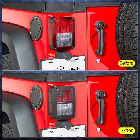 Nilight Tail Light Guards,Black Rear Light Covers Protector for 2007-2017 Wrangler JK Unlimited - Pair in Saudi Arabia