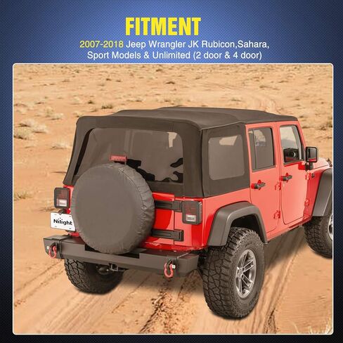 Nilight Tail Light Guards,Black Rear Light Covers Protector for 2007-2017 Wrangler JK Unlimited - Pair in Saudi Arabia