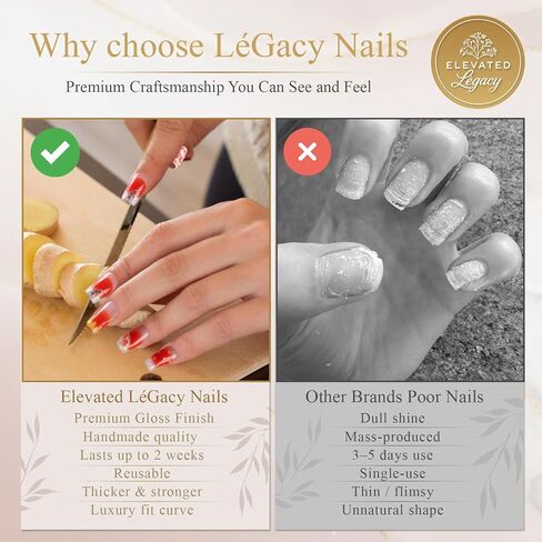 Medium-Rose Quartz Elegance Fake Nails Press-On Manicure Kit for Women | French Tip 10 Nails | Nail Glue, Dual Nail File, Cuticle Stick, Buffer Block | Measure Before Ordering in Saudi Arabia