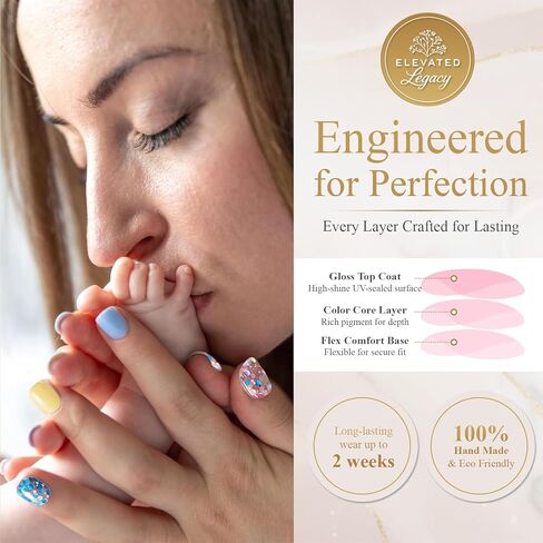 Medium-Rose Quartz Elegance Fake Nails Press-On Manicure Kit for Women | French Tip 10 Nails | Nail Glue, Dual Nail File, Cuticle Stick, Buffer Block | Measure Before Ordering in Saudi Arabia