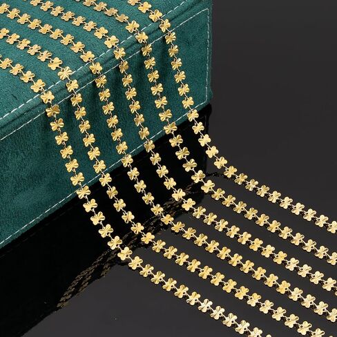 UMAOKANG 13 Feet Gold Plated Jewelry Chain on Spool, Stainless Steel Circle Chains for Jewelry Making in Saudi Arabia