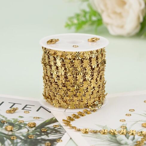 UMAOKANG 13 Feet Gold Plated Jewelry Chain on Spool, Stainless Steel Circle Chains for Jewelry Making in Saudi Arabia