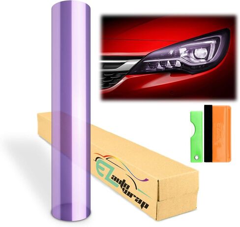 EZAUTO WRAP Free Tool Kit 12"x360" (1FT x 30FT) Glossy Purple 12000k Headlight Taillight Fog Light Side Marker Vinyl Tint Film Self Adhesive in Saudi Arabia