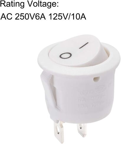 uxcell SPST Boat Rocker Switch Round White Toggle Switch for Boat Marine 2pins ON/OFF AC250V/6A 125V/10A 2pcs in Saudi Arabia