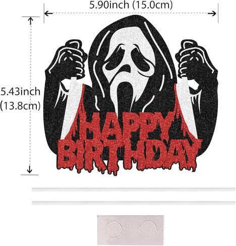 Halloween Horror Happy Birthday Cake Topper, 1 PCS Glitter Have a Killer Themed Cake Decoration Party Decorations for Horror Classic Movie Theme Kids Halloween Party Cake Decorations in Saudi Arabia