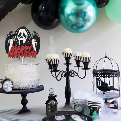 Halloween Horror Happy Birthday Cake Topper, 1 PCS Glitter Have a Killer Themed Cake Decoration Party Decorations for Horror Classic Movie Theme Kids Halloween Party Cake Decorations in Saudi Arabia