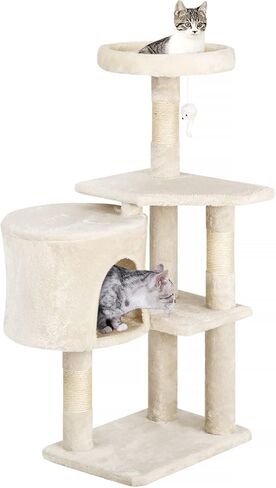 BestPet 54in Cat Tree Tower for Indoor Cats,Multi-Level Cat Furniture Activity Center with Cat Scratching Posts Stand House Cat Condo with Funny Toys for Kittens Pet Play House,Dark Gray in Kuwait