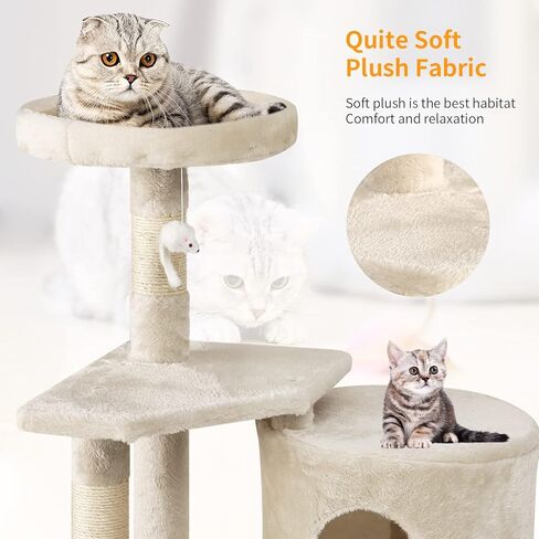 BestPet 54in Cat Tree Tower for Indoor Cats,Multi-Level Cat Furniture Activity Center with Cat Scratching Posts Stand House Cat Condo with Funny Toys for Kittens Pet Play House,Dark Gray in Kuwait