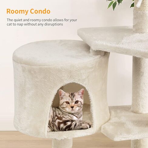 BestPet 54in Cat Tree Tower for Indoor Cats,Multi-Level Cat Furniture Activity Center with Cat Scratching Posts Stand House Cat Condo with Funny Toys for Kittens Pet Play House,Dark Gray in Kuwait
