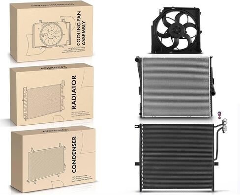 Replacement Parts for Radiator&AC Condenser&Cooling Fan Kit for BMW X3 2004 2005 2006 L6 2.5L 3.0L Mod-AP88P-44433 in Saudi Arabia