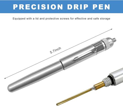 Precision Oiler, Aluminum Precision Oil Pen with Solid Needle & Pocket Clip, Lightweight Lube System Oiler Portable Oil Applicator for Machine Maintenance, Car Accessories in Saudi Arabia