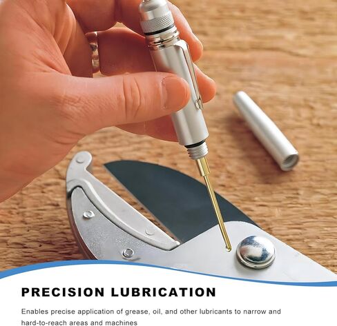 Precision Oiler, Aluminum Precision Oil Pen with Solid Needle & Pocket Clip, Lightweight Lube System Oiler Portable Oil Applicator for Machine Maintenance, Car Accessories in Saudi Arabia
