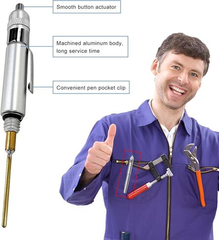 Precision Oiler, Aluminum Precision Oil Pen with Solid Needle & Pocket Clip, Lightweight Lube System Oiler Portable Oil Applicator for Machine Maintenance, Car Accessories in Saudi Arabia