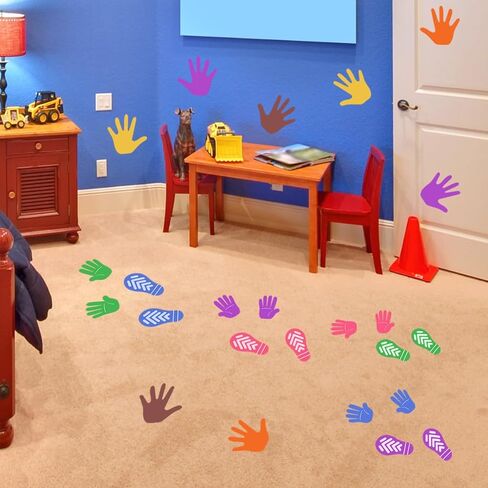 Sensory Path Floor Decals Education Floor Stickers Hopscotch Floors Decal Peel and Stick Sensory Pathway Stickers for School Classroom Kids Girl Boy Nursery Playroom (Robot Pathway) in Kuwait