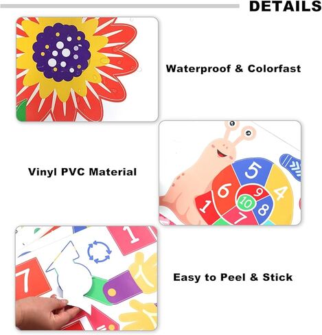 Sensory Path Floor Decals Education Floor Stickers Hopscotch Floors Decal Peel and Stick Sensory Pathway Stickers for School Classroom Kids Girl Boy Nursery Playroom (Robot Pathway) in Kuwait