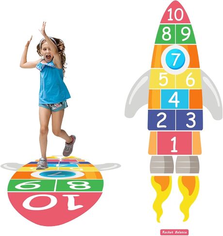 Sensory Path Floor Decals Education Floor Stickers Hopscotch Floors Decal Peel and Stick Sensory Pathway Stickers for School Classroom Kids Girl Boy Nursery Playroom (Robot Pathway) in Kuwait