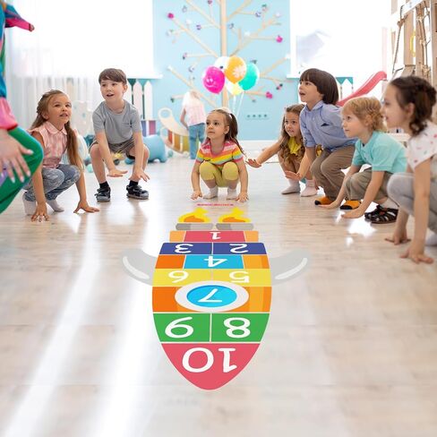 Sensory Path Floor Decals Education Floor Stickers Hopscotch Floors Decal Peel and Stick Sensory Pathway Stickers for School Classroom Kids Girl Boy Nursery Playroom (Robot Pathway) in Kuwait