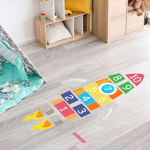 Sensory Path Floor Decals Education Floor Stickers Hopscotch Floors Decal Peel and Stick Sensory Pathway Stickers for School Classroom Kids Girl Boy Nursery Playroom (Robot Pathway) in Kuwait
