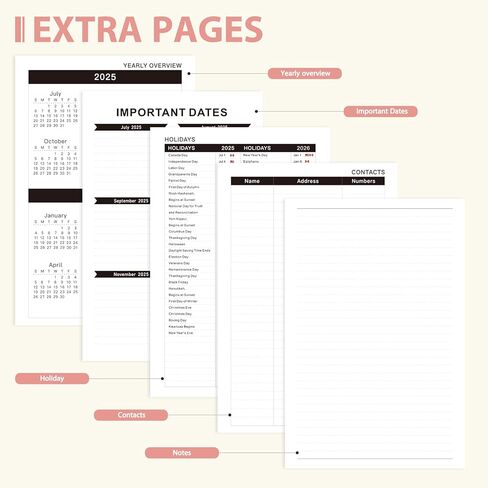 2026 Planner, Weekly and Monthly Calendar Planner, January - December 2026 Daily Agenda for Acadecmic Planning, School Office Supplies, Purple in Kuwait