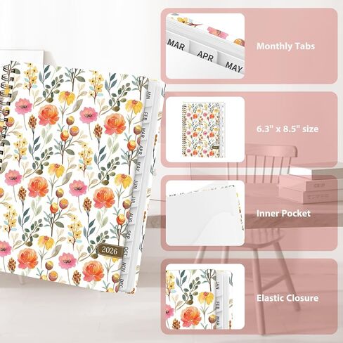 2026 Planner, Weekly and Monthly Calendar Planner, January - December 2026 Daily Agenda for Acadecmic Planning, School Office Supplies, Purple in Kuwait