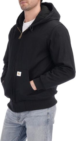 Men's Loose Fit Quilted Flannel Lined Workwear Waterproof Active Jacket Hooded Work Coat in Saudi Arabia