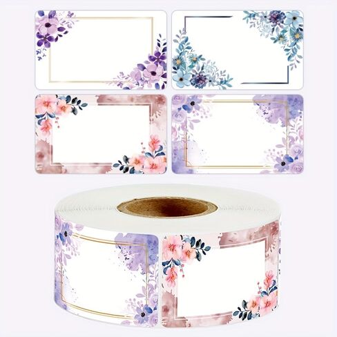 500pcs/2roll, Flowers Name Labels Kitchen Blank Handwritten Date Stickers Refrigerator Freezer Food Storage in Saudi Arabia
