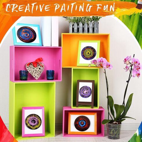 60 Pcs 5.9 Inches/ 15 cm Diameter Spin Paint Refill Pack, Black Rotating Art Supplement Cards, Round Drawing Paper, Suitable for DIY Craft Materials for Adults and Children in Saudi Arabia