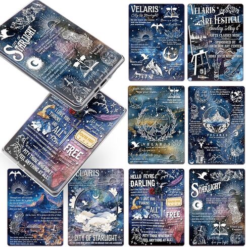 Insert Cardstock Paper for Kindle - 8Pcs Fantasy Theme Back Cover Inserts, Magical & Enchanted Decorative Cards for Kindle E-Readers, Gifts for Fantasy Book Lovers, 6.9"x4.8" in Saudi Arabia