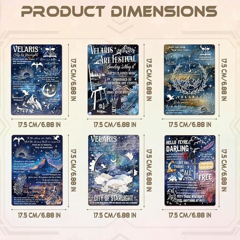 Insert Cardstock Paper for Kindle - 8Pcs Fantasy Theme Back Cover Inserts, Magical & Enchanted Decorative Cards for Kindle E-Readers, Gifts for Fantasy Book Lovers, 6.9"x4.8" in Saudi Arabia
