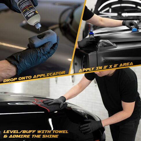 Apex 7 Year Graphene Ceramic Coating 10H with 2 Applicators 60mL - Durable Paint Protection Up to 7 Years - Applies Easily - Hydrophobic Graphene Ceramic for Ultra Gloss - Great on Paint/Glass/Wheels in Saudi Arabia