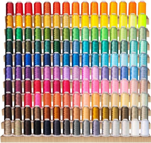 New brothread Embroidery Machine Thread 4000M/4400YD Each Spool Mega Kit 150 Vibrant Colors 40WT for Commercial, Industrial, Home-Used Embroidery Machines in Saudi Arabia
