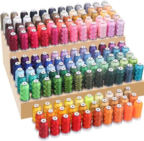 New brothread Embroidery Machine Thread 4000M/4400YD Each Spool Mega Kit 150 Vibrant Colors 40WT for Commercial, Industrial, Home-Used Embroidery Machines in Saudi Arabia