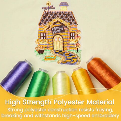 New brothread Embroidery Machine Thread 4000M/4400YD Each Spool Mega Kit 150 Vibrant Colors 40WT for Commercial, Industrial, Home-Used Embroidery Machines in Saudi Arabia