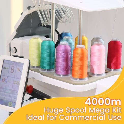 New brothread Embroidery Machine Thread 4000M/4400YD Each Spool Mega Kit 150 Vibrant Colors 40WT for Commercial, Industrial, Home-Used Embroidery Machines in Saudi Arabia