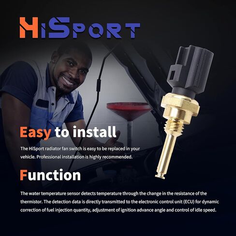 HiSport Engine Coolant Cylinder Head Temperature Sensor - Compatible with Ford Escape F-150 Mazda CX-9 Tribute Mercury Mariner Milan Replaces 9L8Z-6G004-F 9L8Z-6G004-A in Saudi Arabia