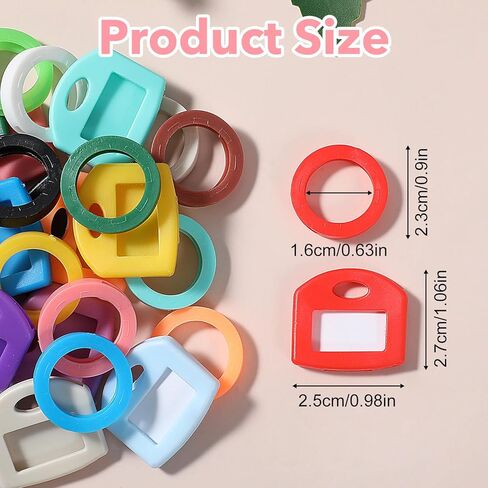 30Pcs Colored Silicone Key Covers Caps Set with Blank Printed Label, Key Tags Color Identifiers for House Keys 2 Styles Key Tags Fit Key Protectors for Easy to Classify in Saudi Arabia