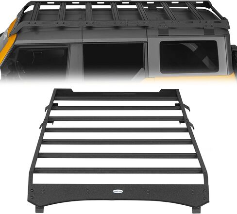 Hooke Road Bronco Full Length Roof Rack Aluminum Cross Bars for 2021-2025 Ford Bronco 4-Door Hardtop (Exclude Bronco Sport), Overlanding Rooftop Cargo Basket Carrier in Saudi Arabia