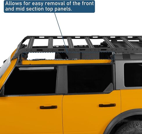 Hooke Road Bronco Full Length Roof Rack Aluminum Cross Bars for 2021-2025 Ford Bronco 4-Door Hardtop (Exclude Bronco Sport), Overlanding Rooftop Cargo Basket Carrier in Saudi Arabia