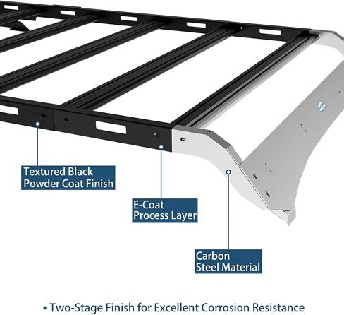Hooke Road Bronco Full Length Roof Rack Aluminum Cross Bars for 2021-2025 Ford Bronco 4-Door Hardtop (Exclude Bronco Sport), Overlanding Rooftop Cargo Basket Carrier in Saudi Arabia