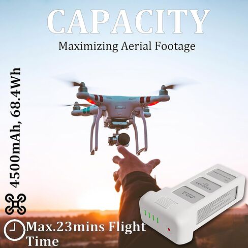 بطارية فانتوم 3 لـ DJI، 4500 مللي أمبير-15.2 فولت استبدال بطارية طائرة بدون طيار ذكية لـ DJI Phantom 3/Pro/Advanced/4K/SE in Kuwait