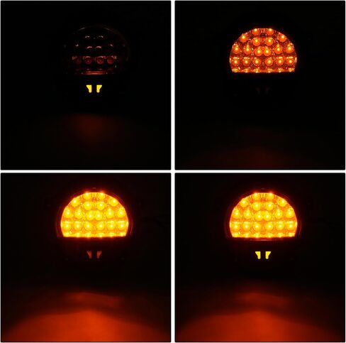 HECASA LED Pair Turn Signal Light Compatible with Humvee M35 M998 Replacement for 12422957 Turn Signal Lamp Yellow Lens Black Shell Driver&Passenger Side - 2Pcs in Saudi Arabia