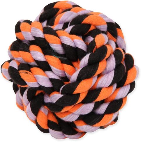 Mammoth Flossy Chews Monkey Fist Ball Premium Cotton-Poly Rope Dog Chew Toy & Fetch Toy for Small to Medium Dogs - Large 4.75' - Assorted Colors in Kuwait