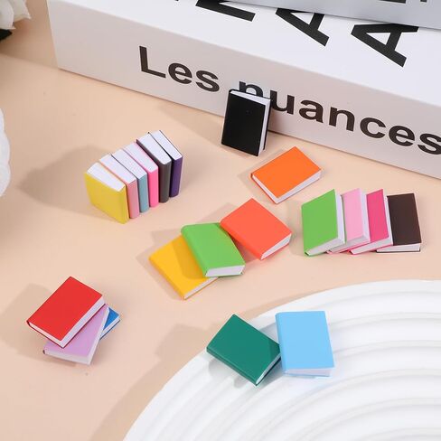 Xindojuz 20 PCS Miniature Books, 1:12 Scale Miniatures Dollhouse Books Assorted Colors Mini Brands Book for Crafts Doll House Model Decoration Accessories Gifts for Boys Girls Bedroom Study Room in Saudi Arabia