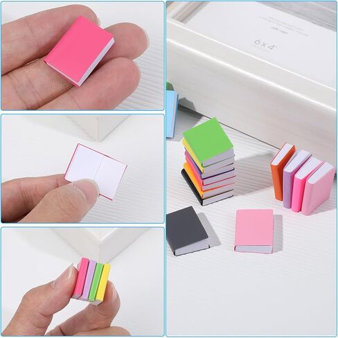 Xindojuz 20 PCS Miniature Books, 1:12 Scale Miniatures Dollhouse Books Assorted Colors Mini Brands Book for Crafts Doll House Model Decoration Accessories Gifts for Boys Girls Bedroom Study Room in Saudi Arabia