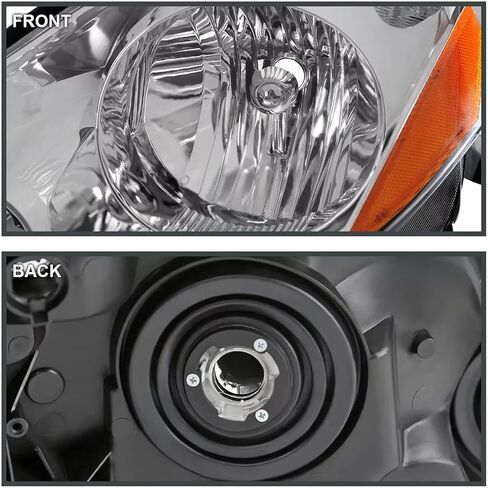 2PCS Halogen Headlight Assembly For Facelift 2006 2007 2008 2009 2010 Toyota Sienna CE LE XLE Limited Replacement Headlamp Passenger and Driver Side Chrome Housing Amber Reflector in Saudi Arabia