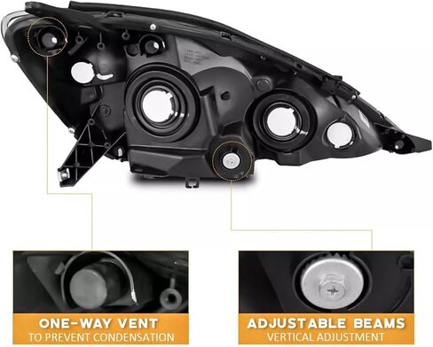 2PCS Halogen Headlight Assembly For Facelift 2006 2007 2008 2009 2010 Toyota Sienna CE LE XLE Limited Replacement Headlamp Passenger and Driver Side Chrome Housing Amber Reflector in Saudi Arabia