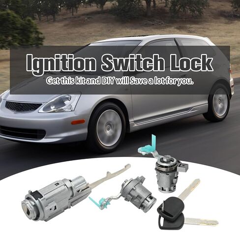 06351-TE0-A11 with 1 x Ignition Switch & 4 x Door Lock Cylinders & 2 x Keys Kit Replacement for Honda Civic CR-V Element ​​​​​​​S2000 2002-2011 Ignition Switch Cylinder and Door Lock Cylinder in Saudi Arabia