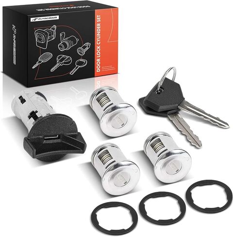 A-Premium Ignition & Tailgate/Door Lock Cylinder with Key Set Compatible with Jeep TJ Series Wrangler 1991 1992 1993 1994 1995, Replace# 702419, DL4815 in Saudi Arabia